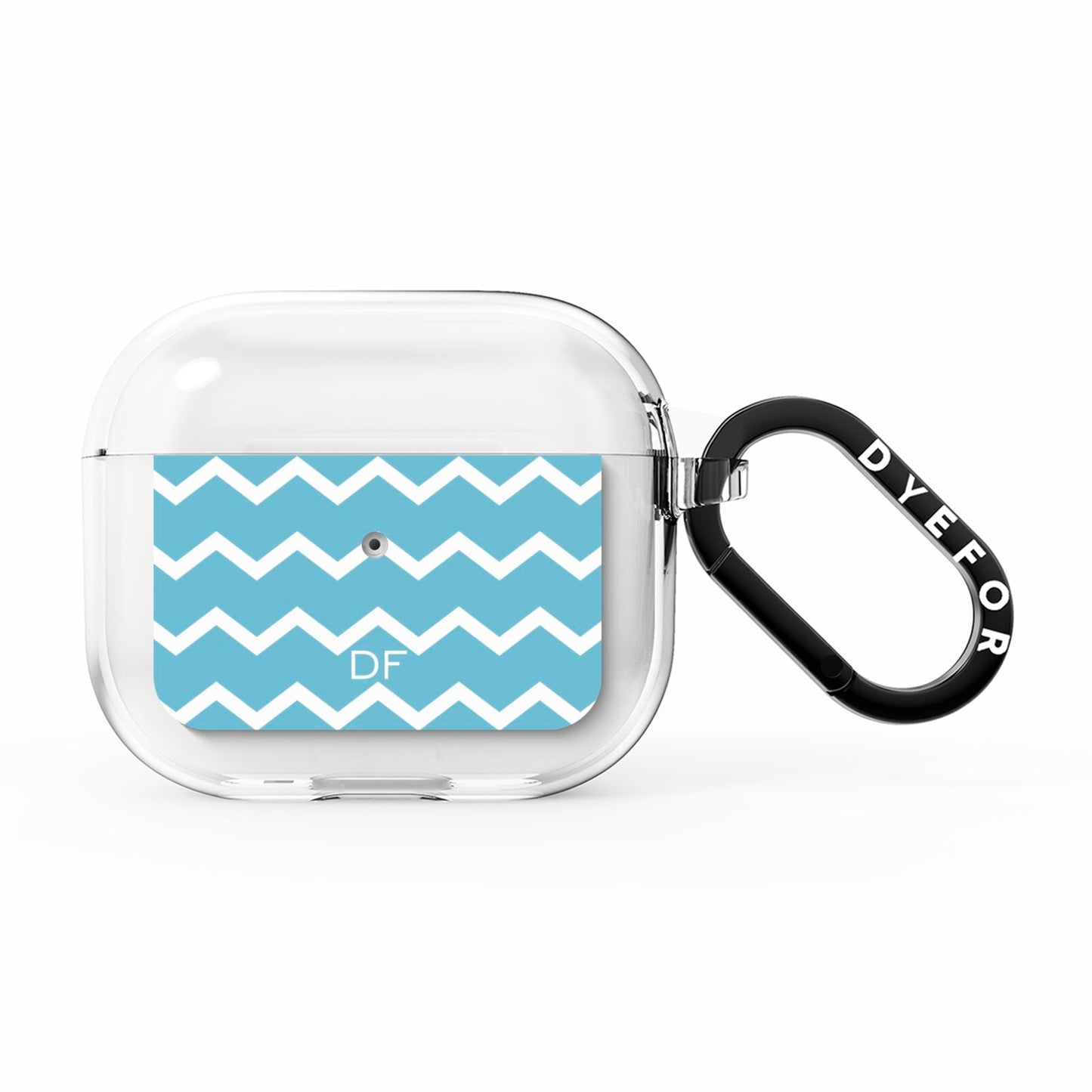 Personalised Chevron Blue AirPods Clear Case 3rd Gen