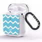 Personalised Chevron Blue AirPods Clear Case Side Image