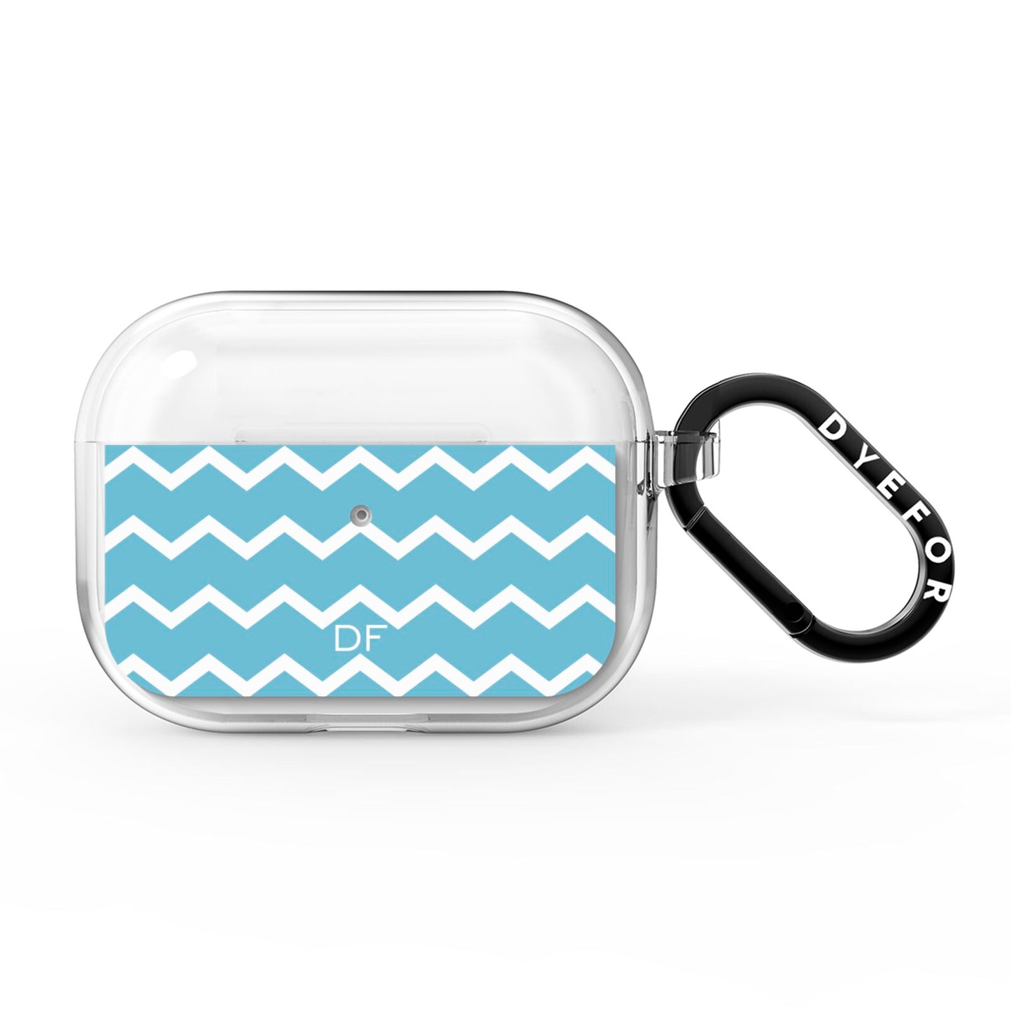 Personalised Chevron Blue AirPods Pro Clear Case