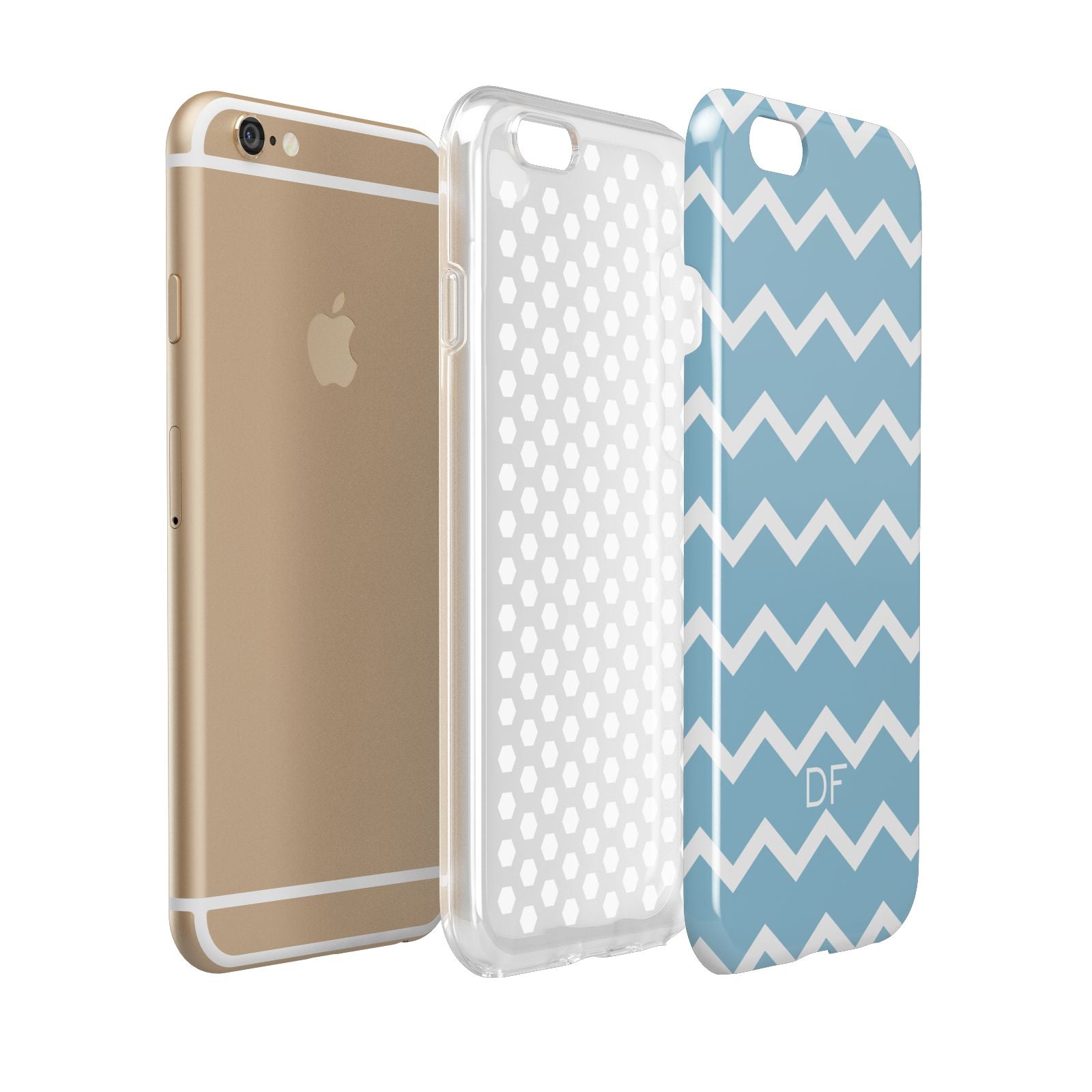 Personalised Chevron Blue Apple iPhone 6 3D Tough Case Expanded view