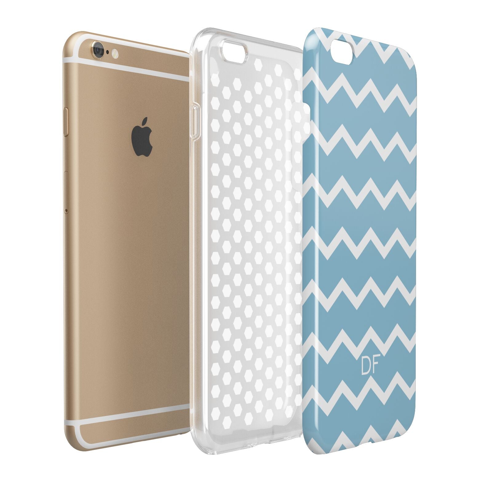 Personalised Chevron Blue Apple iPhone 6 Plus 3D Tough Case Expand Detail Image