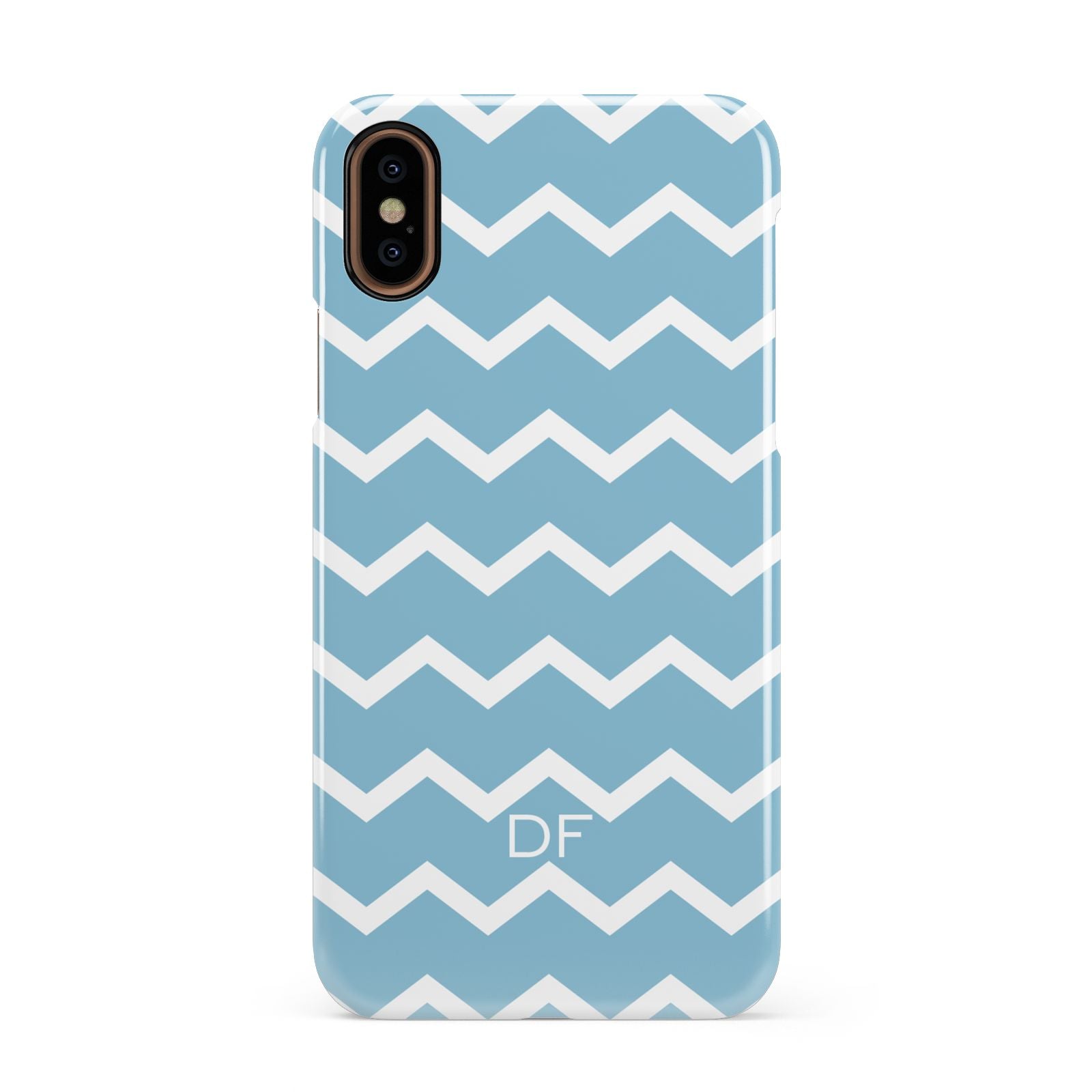 Personalised Chevron Blue Apple iPhone XS 3D Snap Case
