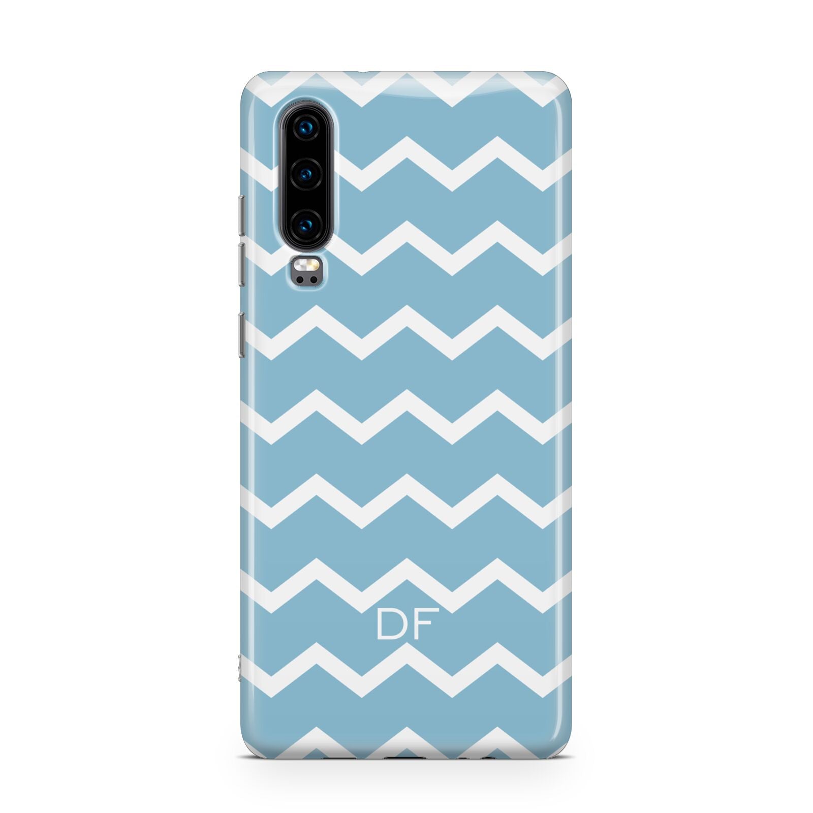 Personalised Chevron Blue Huawei P30 Phone Case
