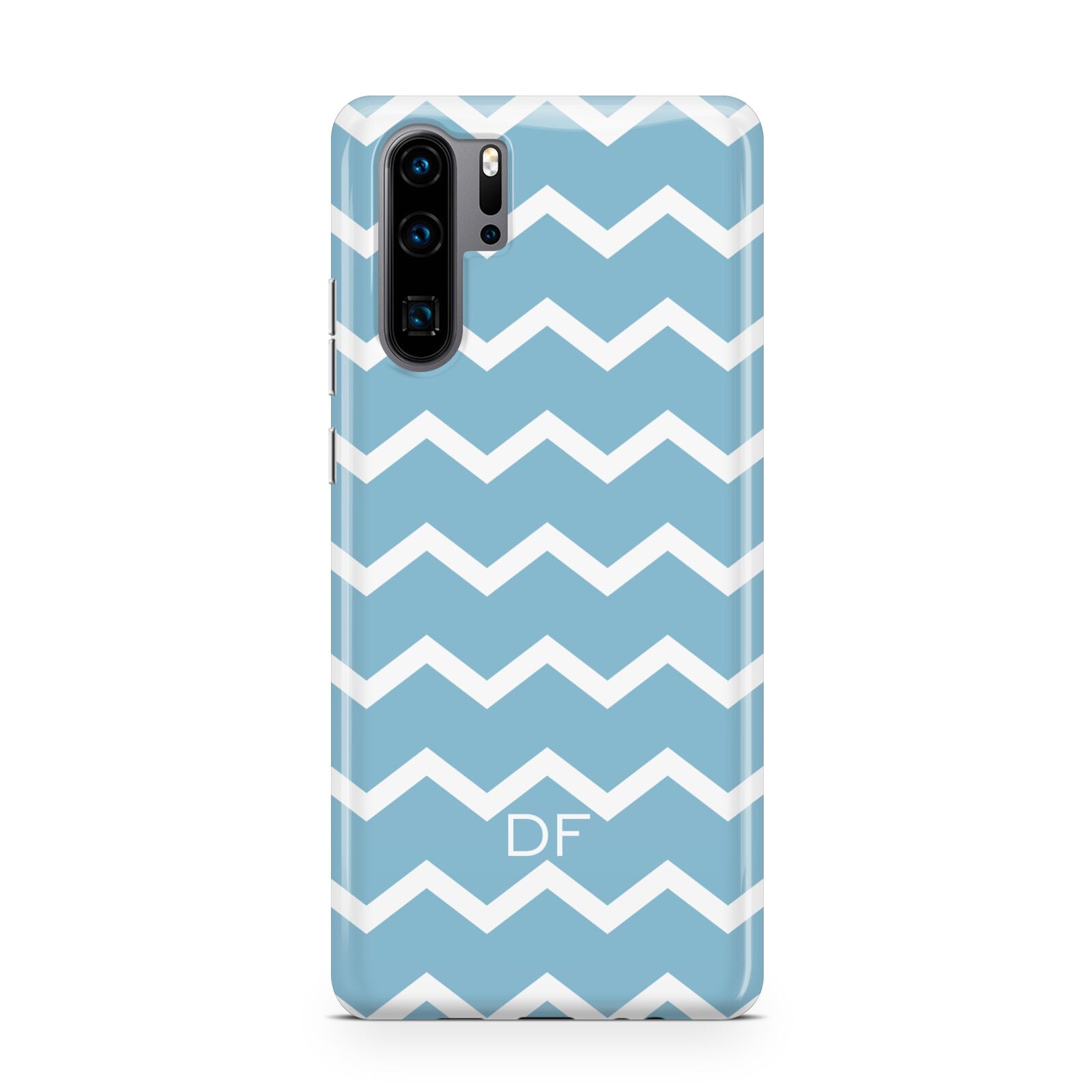 Personalised Chevron Blue Huawei P30 Pro Phone Case