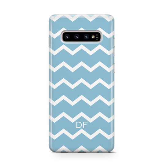 Personalised Chevron Blue Protective Samsung Galaxy Case