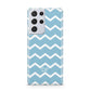 Personalised Chevron Blue Samsung S21 Ultra Case