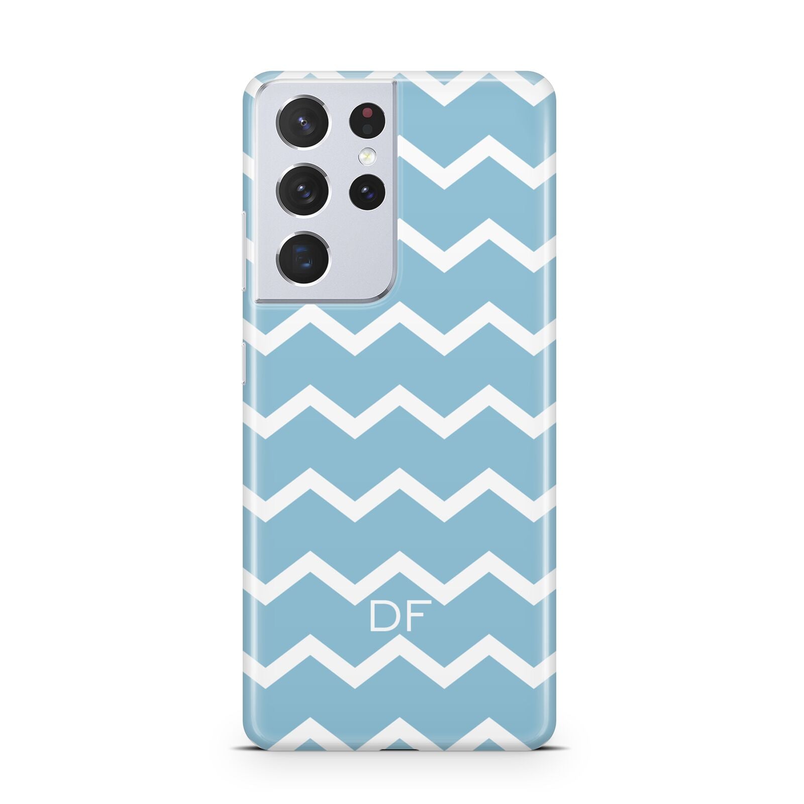 Personalised Chevron Blue Samsung S21 Ultra Case
