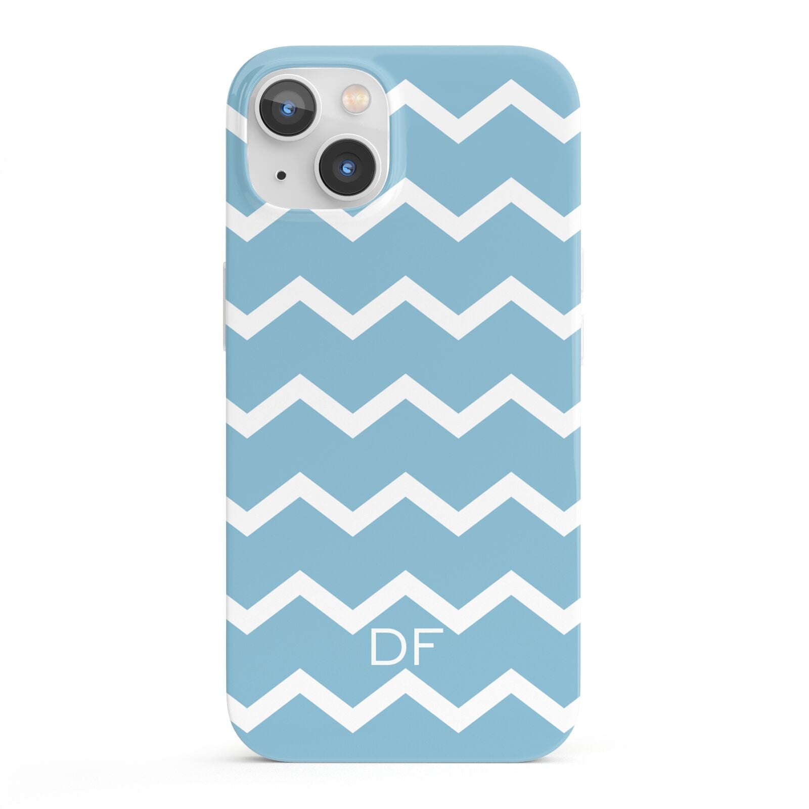 Personalised Chevron Blue iPhone 13 Full Wrap 3D Snap Case