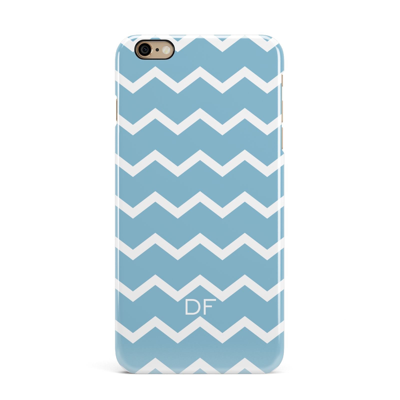Personalised Chevron Blue iPhone 6 Plus 3D Snap Case on Gold Phone