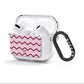 Personalised Chevron Burgundy AirPods Clear Case 3rd Gen Side Image