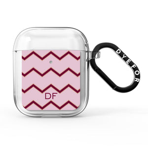 Personalised Chevron Burgundy AirPods Case