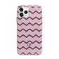 Personalised Chevron Burgundy Apple iPhone 11 Pro Max in Silver with Bumper Case