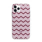 Personalised Chevron Burgundy Apple iPhone 11 Pro in Silver with Bumper Case
