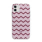 Personalised Chevron Burgundy Apple iPhone 11 in White with Bumper Case