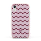 Personalised Chevron Burgundy Apple iPhone XR Impact Case Pink Edge on Silver Phone