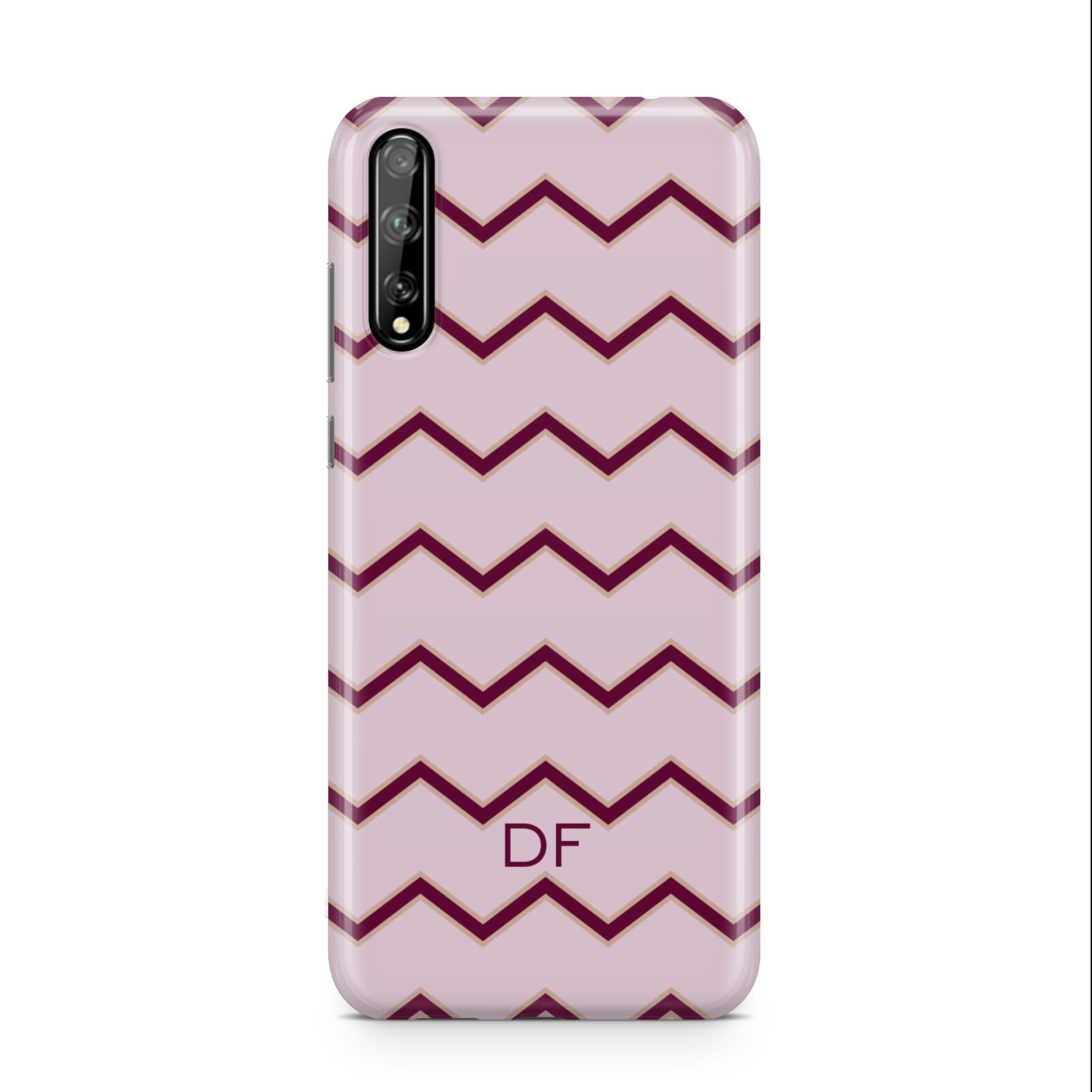 Personalised Chevron Burgundy Huawei Enjoy 10s Phone Case