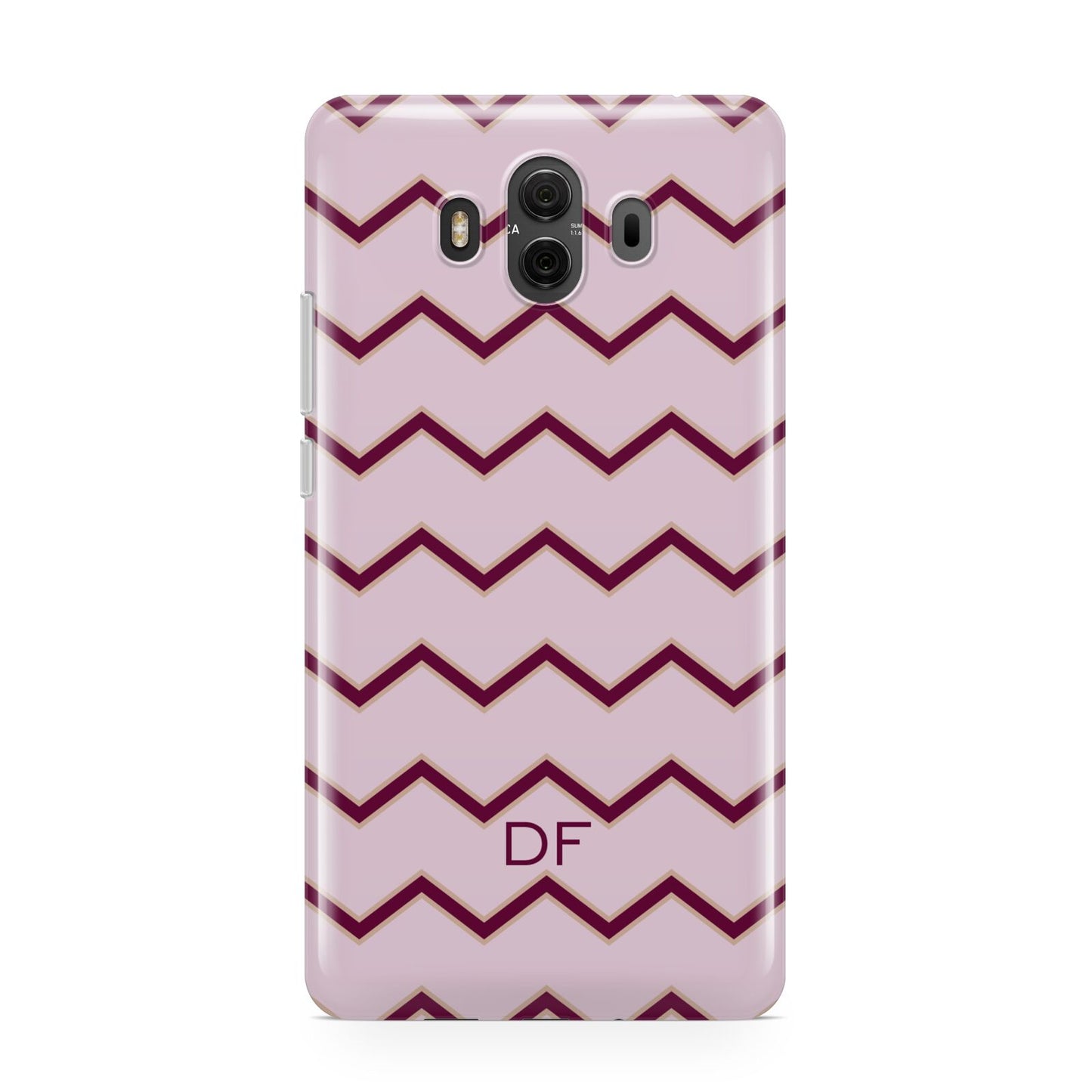 Personalised Chevron Burgundy Huawei Mate 10 Protective Phone Case