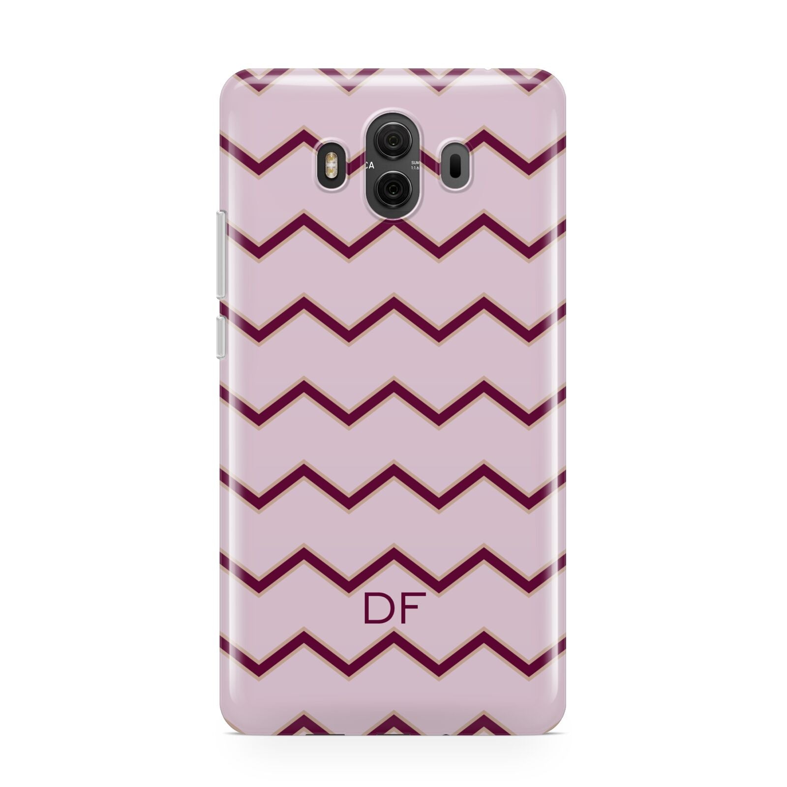 Personalised Chevron Burgundy Huawei Mate 10 Protective Phone Case