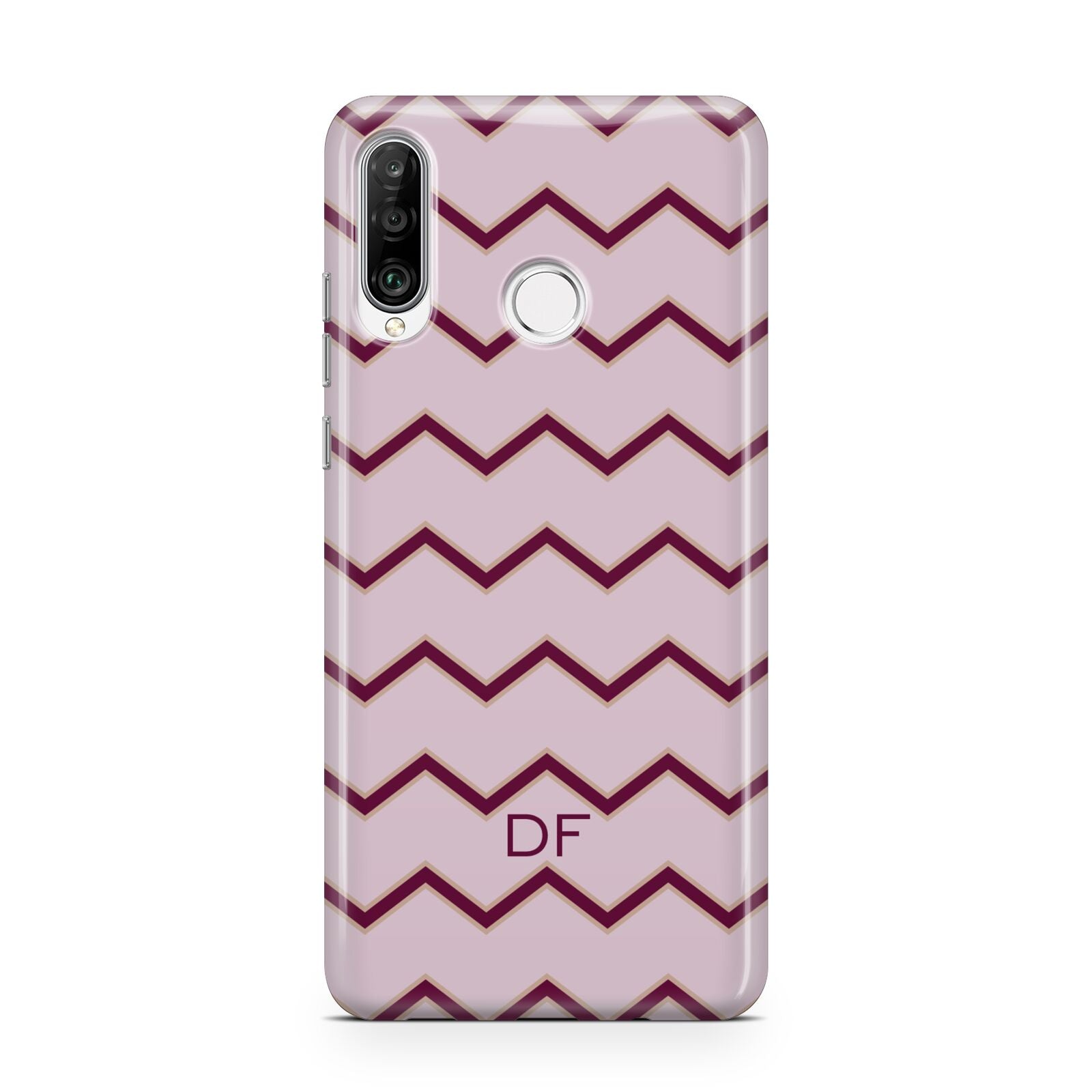 Personalised Chevron Burgundy Huawei P30 Lite Phone Case