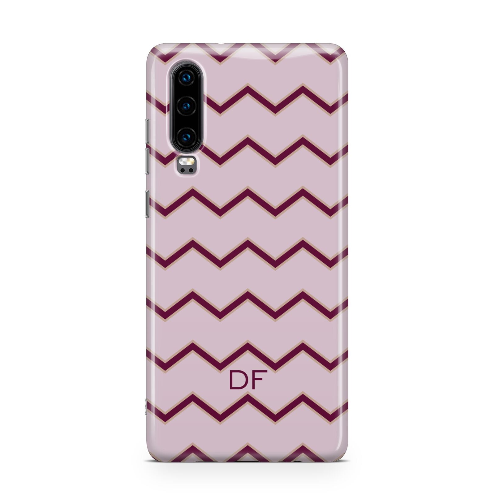 Personalised Chevron Burgundy Huawei P30 Phone Case