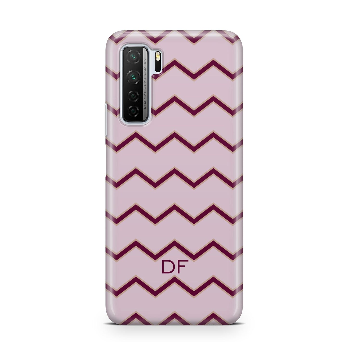 Personalised Chevron Burgundy Huawei P40 Lite 5G Phone Case