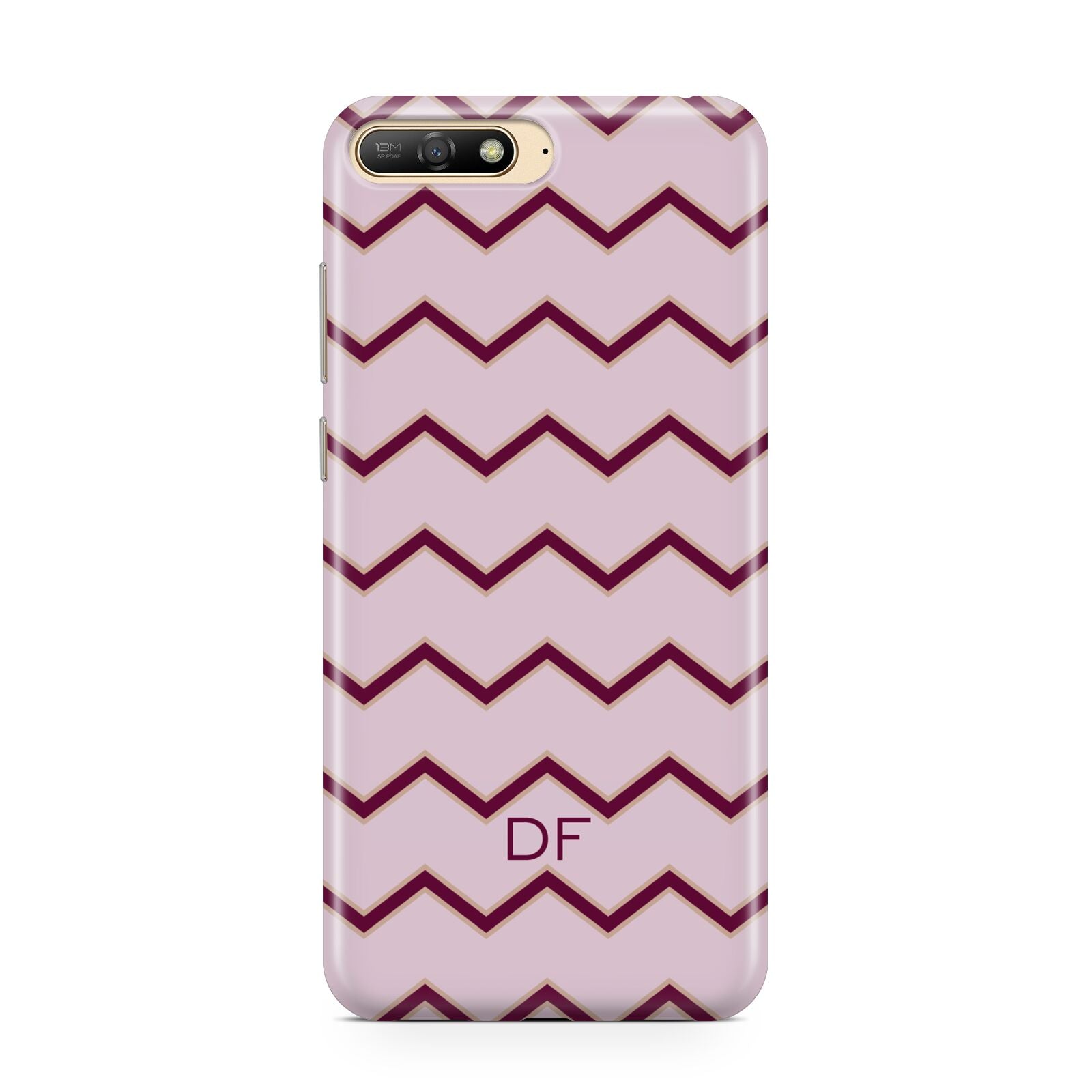 Personalised Chevron Burgundy Huawei Y6 2018