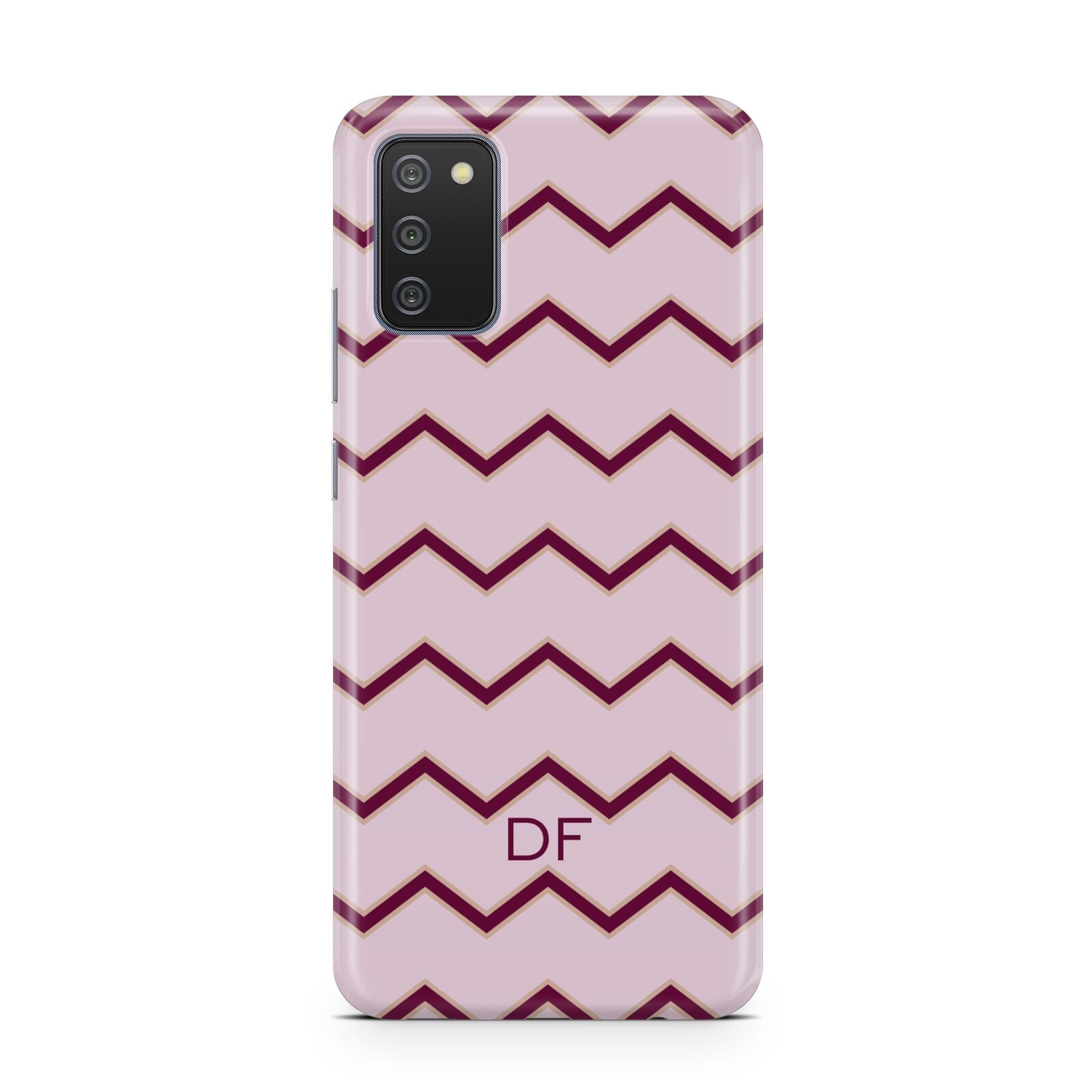 Personalised Chevron Burgundy Samsung A02s Case