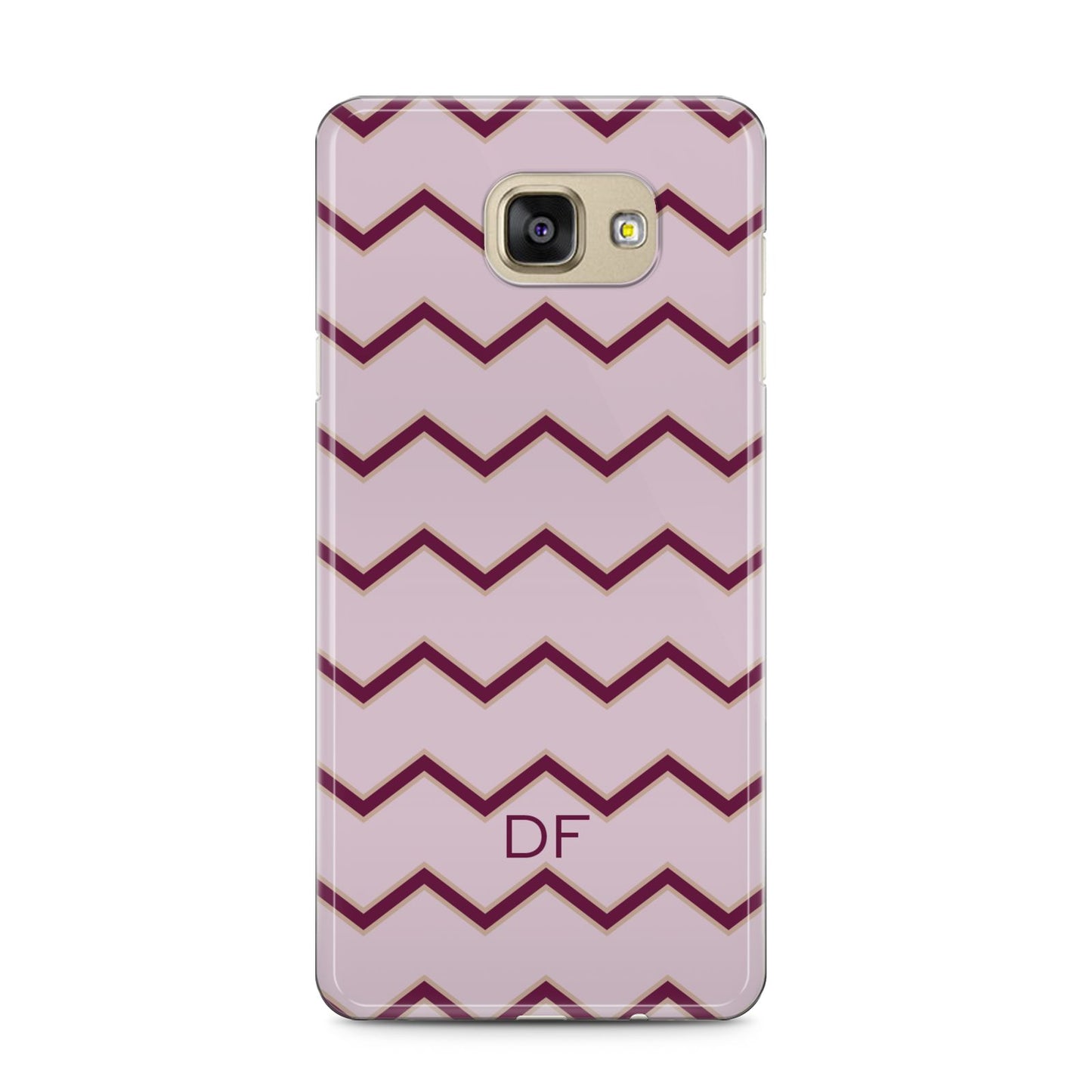 Personalised Chevron Burgundy Samsung Galaxy A5 2016 Case on gold phone
