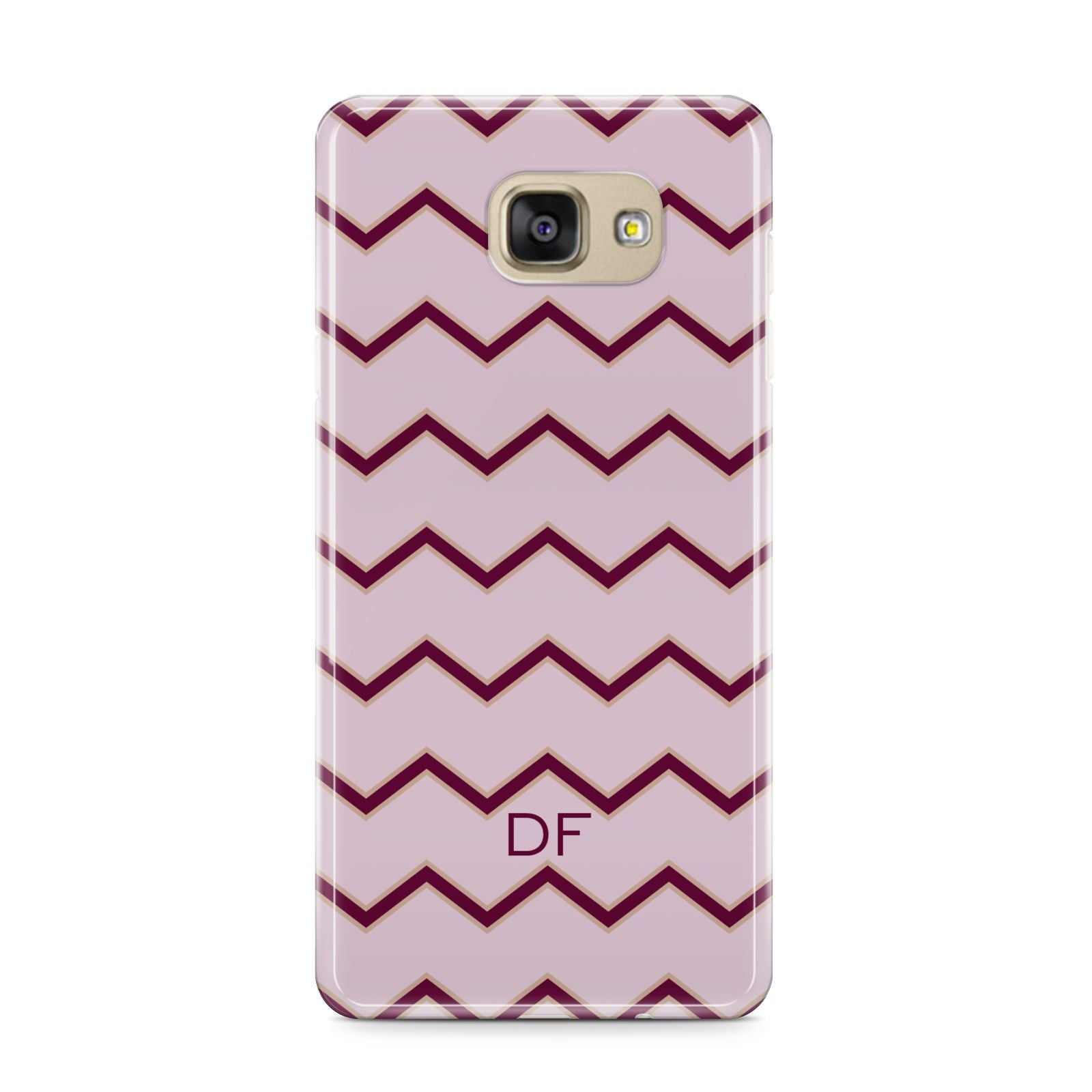 Personalised Chevron Burgundy Samsung Galaxy A9 2016 Case on gold phone