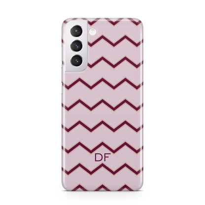 Personalised Chevron Burgundy Samsung S21 Case