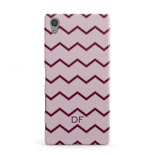 Personalised Chevron Burgundy Sony Xperia Case