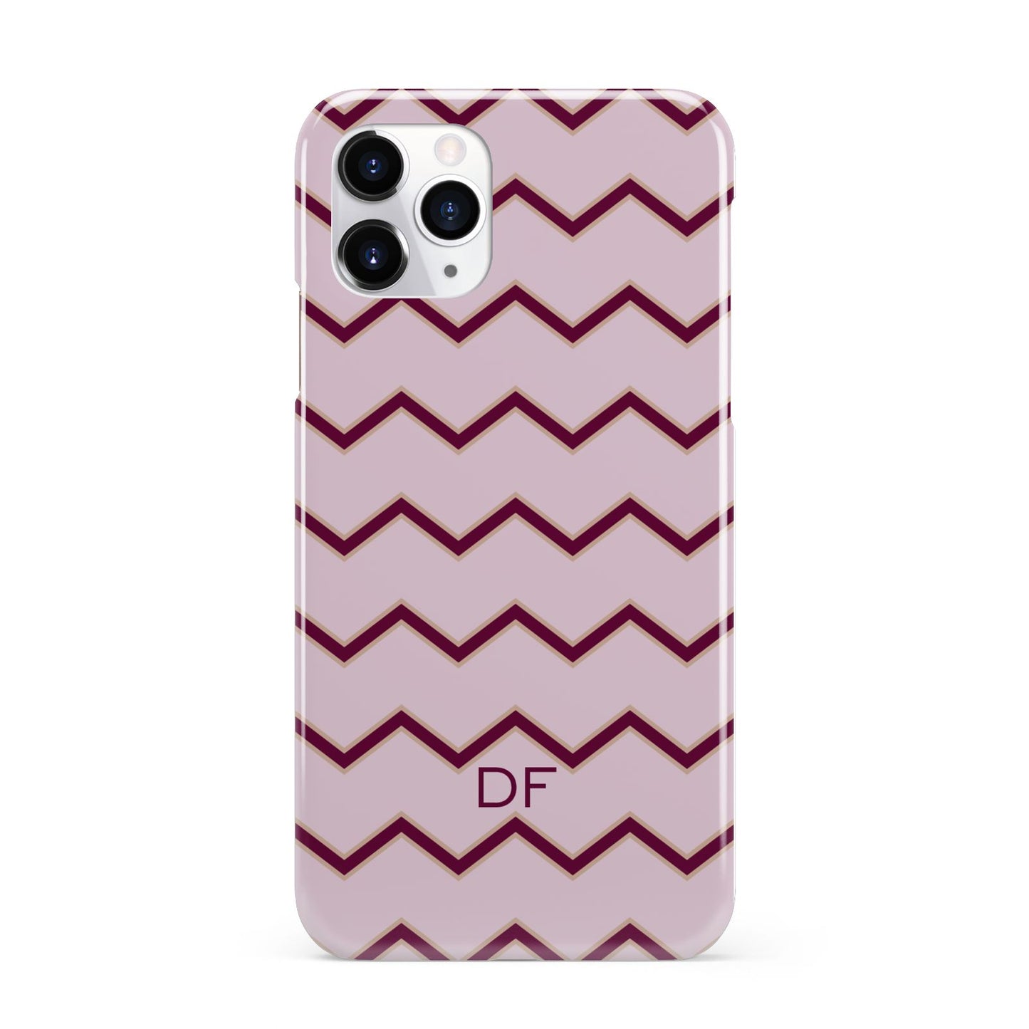 Personalised Chevron Burgundy iPhone 11 Pro 3D Snap Case