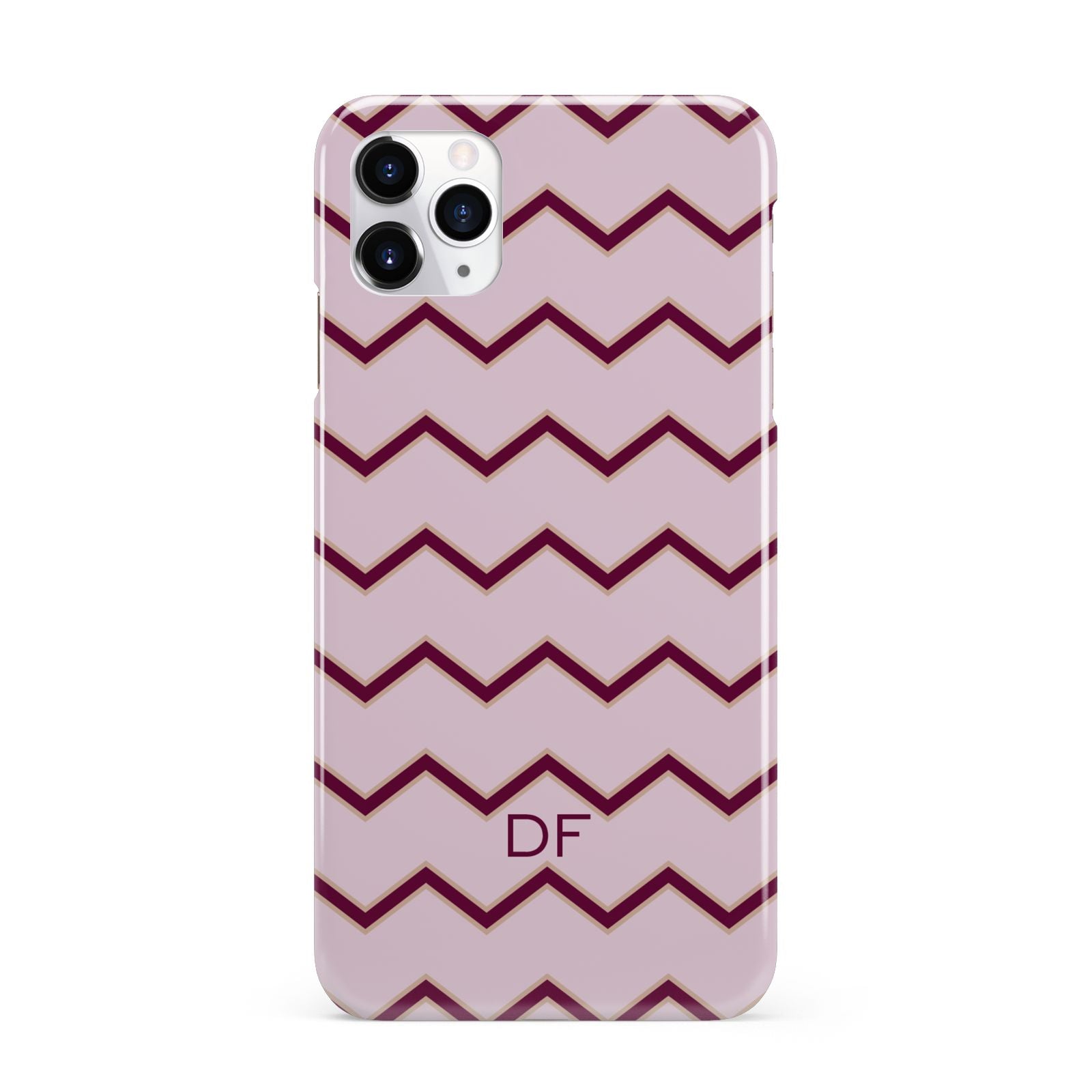 Personalised Chevron Burgundy iPhone 11 Pro Max 3D Snap Case