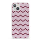 Personalised Chevron Burgundy iPhone 13 Clear Bumper Case