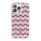 Personalised Chevron Burgundy iPhone 13 Pro Clear Bumper Case