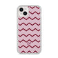Personalised Chevron Burgundy iPhone 14 Plus Clear Tough Case Starlight