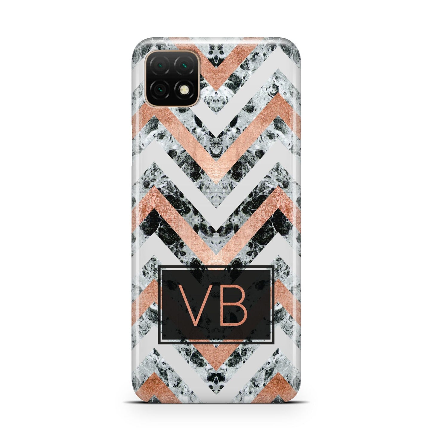 Personalised Chevron Marble Initials Huawei Enjoy 20 Phone Case