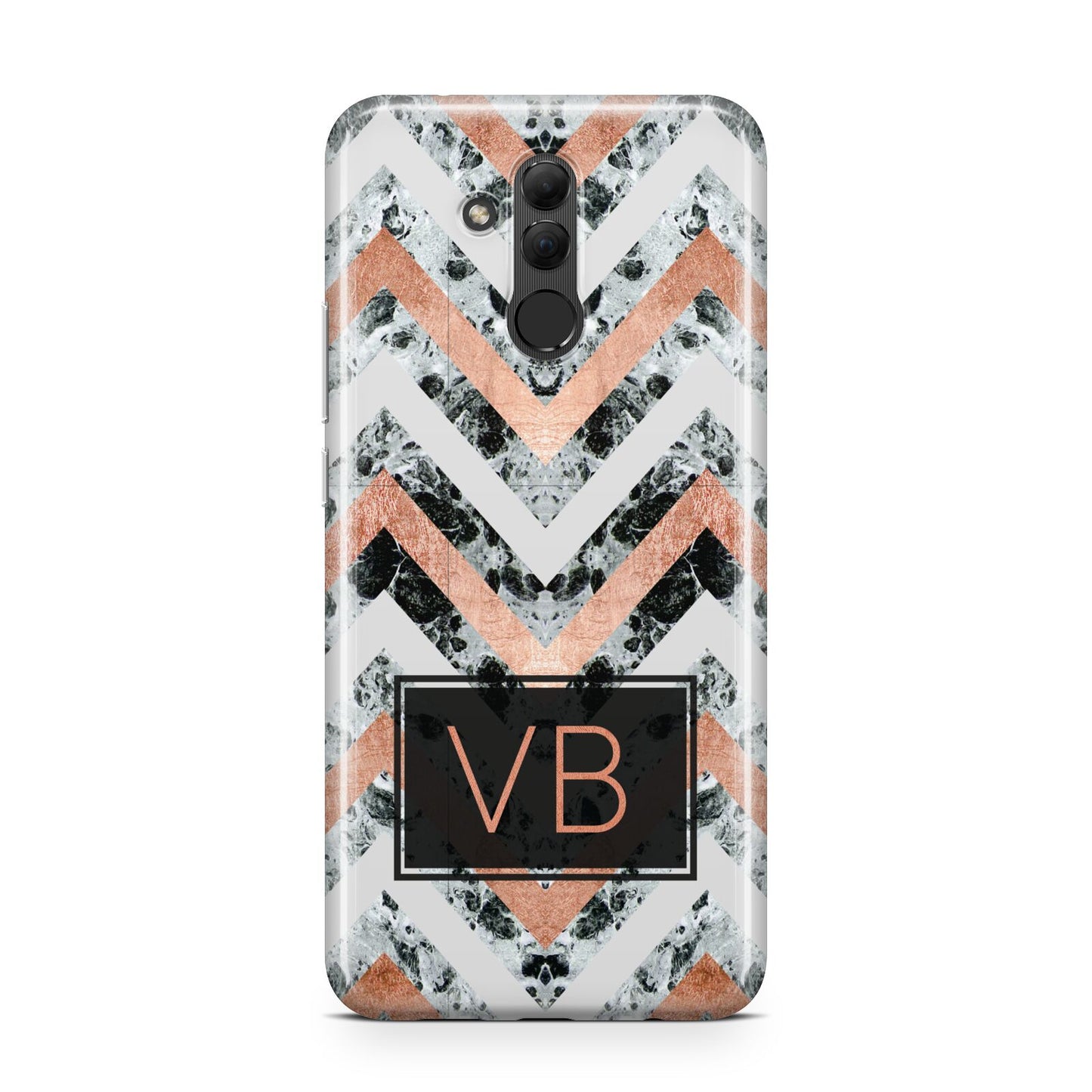 Personalised Chevron Marble Initials Huawei Mate 20 Lite