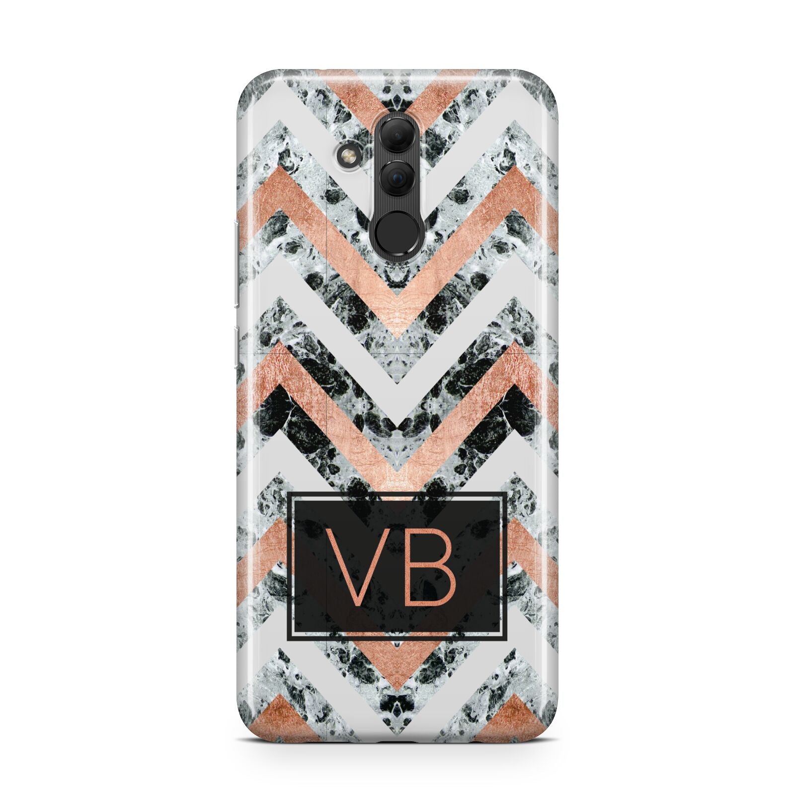 Personalised Chevron Marble Initials Huawei Mate 20 Lite