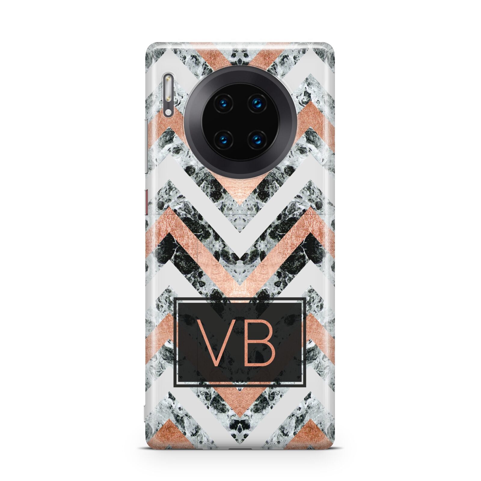 Personalised Chevron Marble Initials Huawei Mate 30 Pro Phone Case