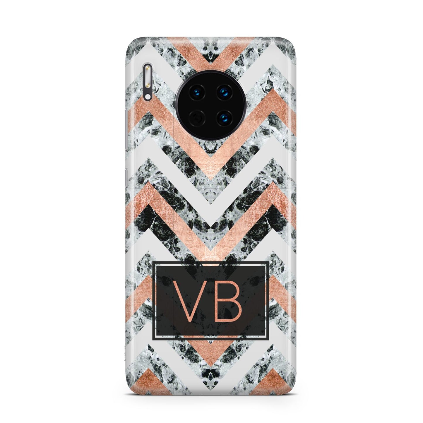 Personalised Chevron Marble Initials Huawei Mate 30