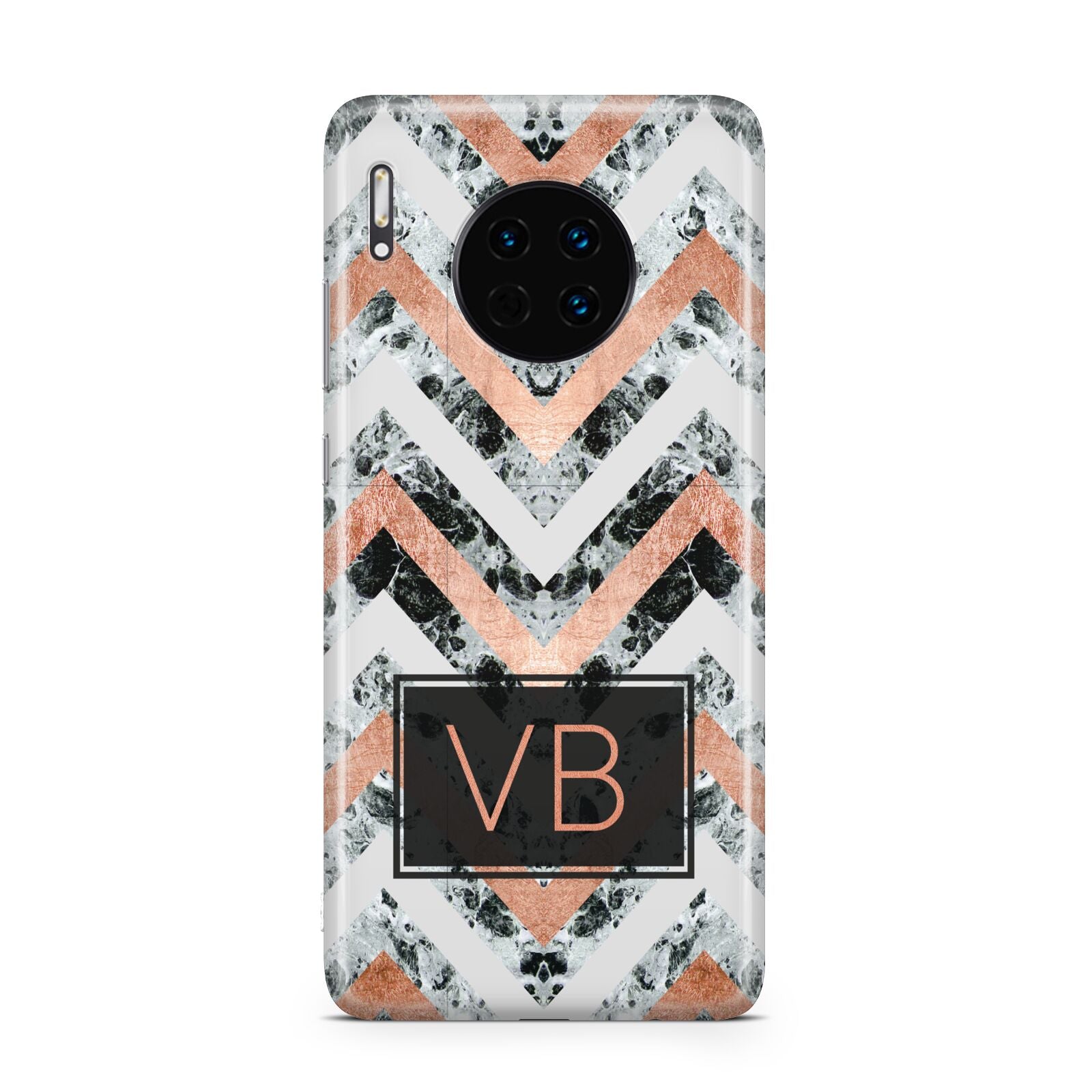 Personalised Chevron Marble Initials Huawei Mate 30