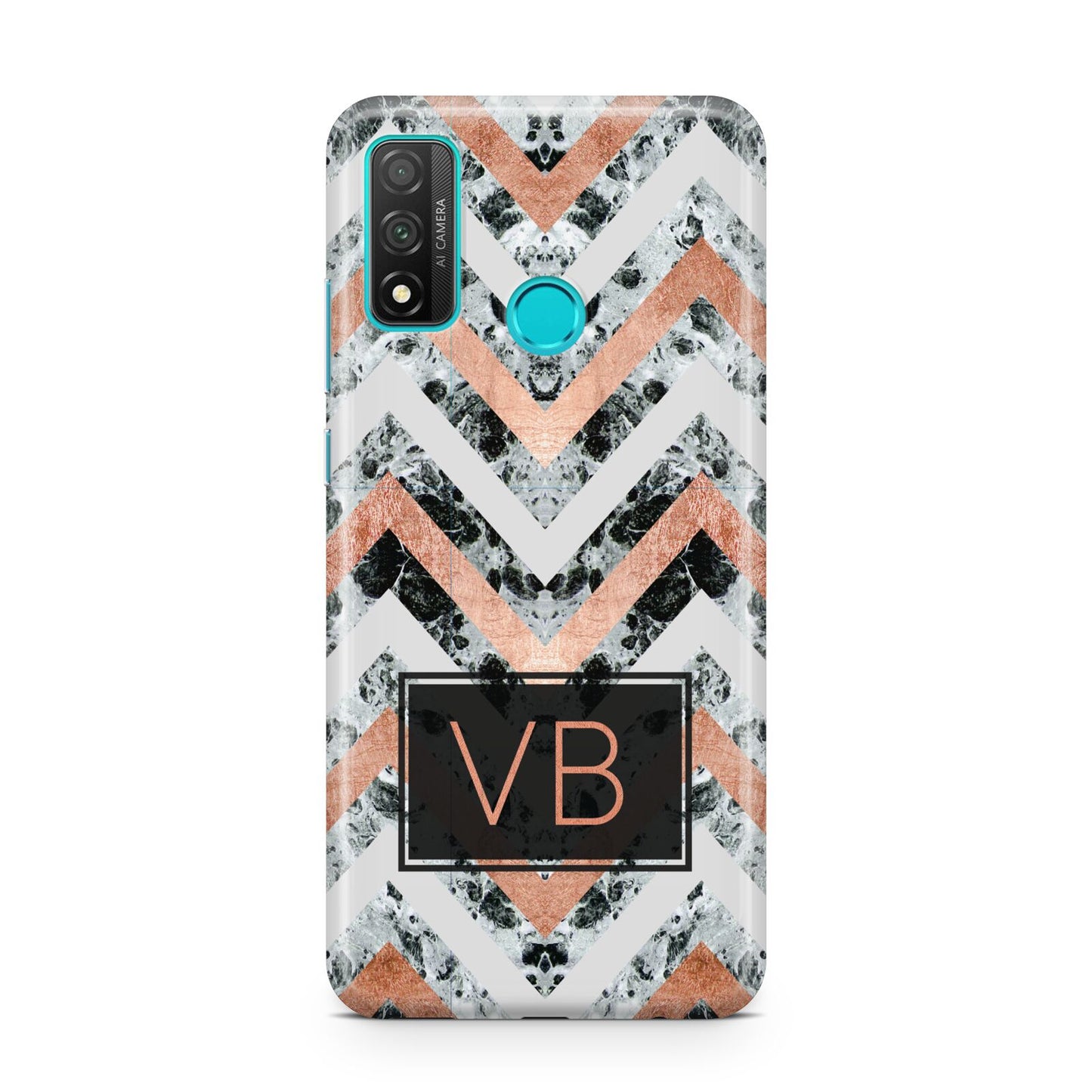 Personalised Chevron Marble Initials Huawei P Smart 2020