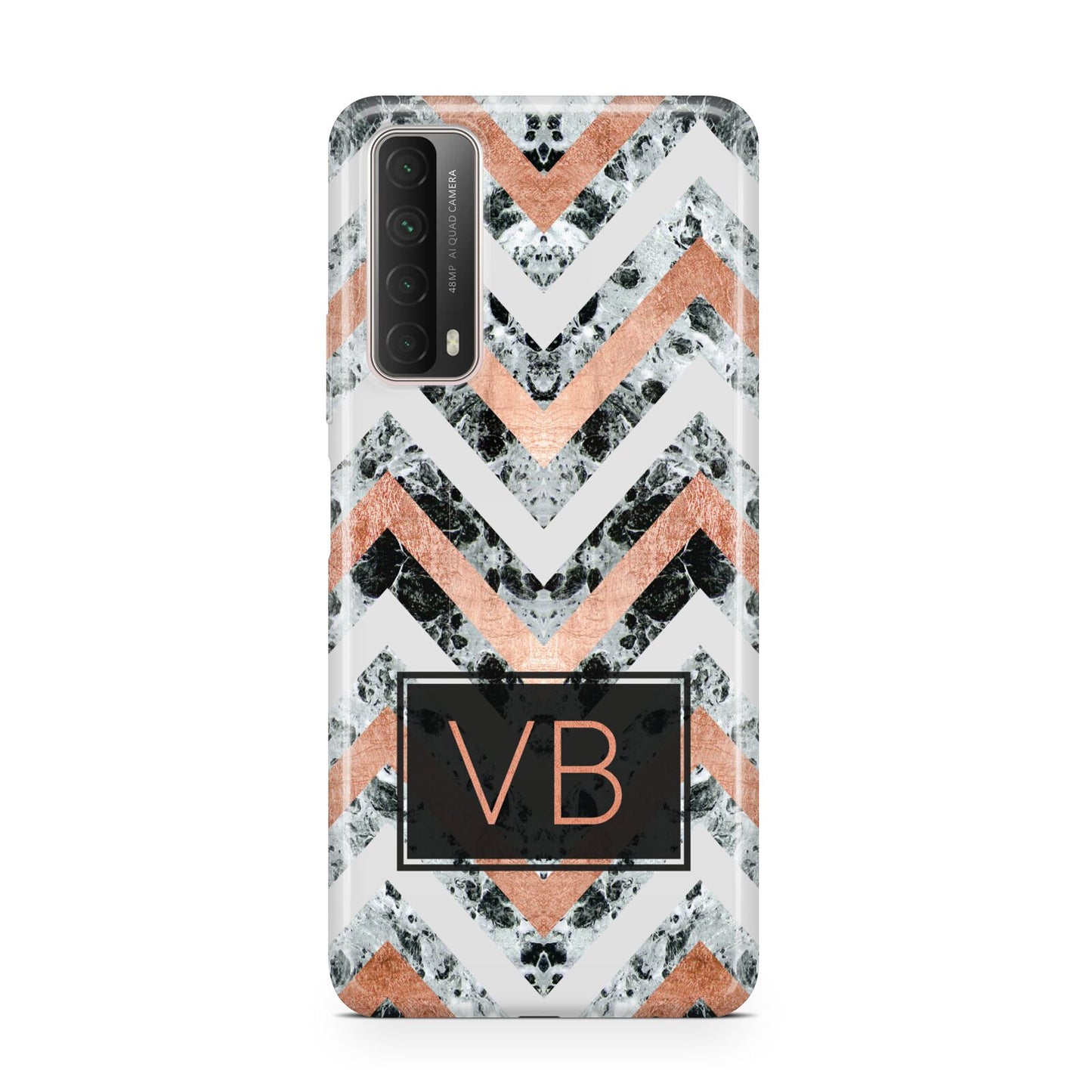 Personalised Chevron Marble Initials Huawei P Smart 2021