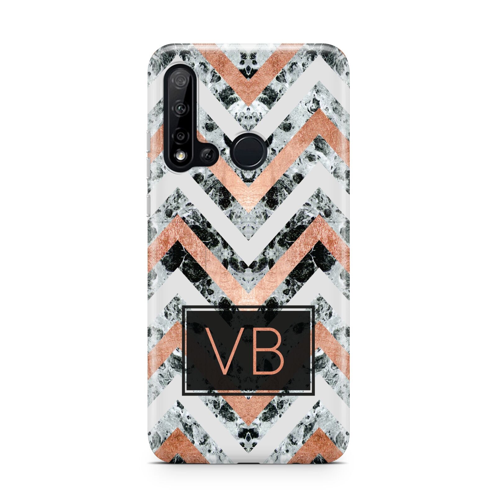 Personalised Chevron Marble Initials Huawei P20 Lite 5G Phone Case