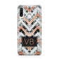 Personalised Chevron Marble Initials Huawei P30 Lite Phone Case