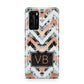 Personalised Chevron Marble Initials Huawei P40 Phone Case