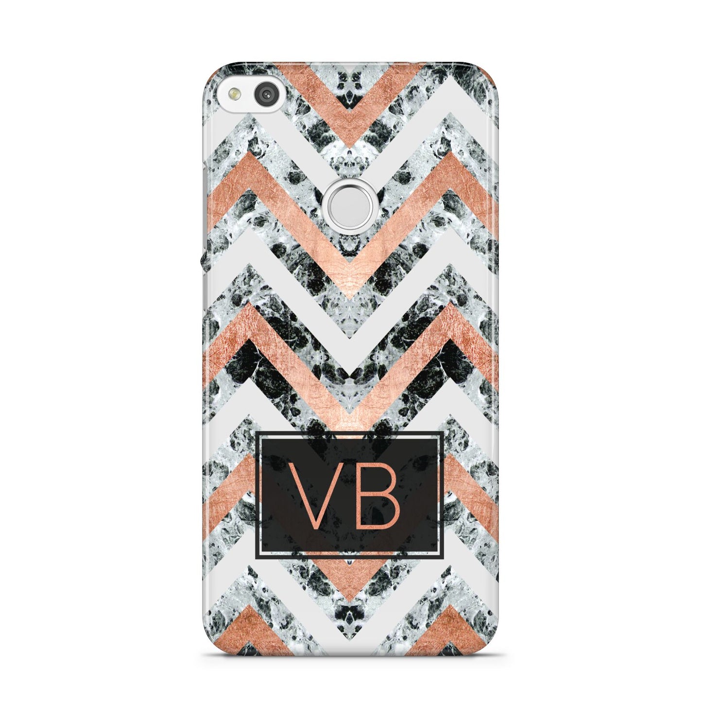 Personalised Chevron Marble Initials Huawei P8 Lite Case
