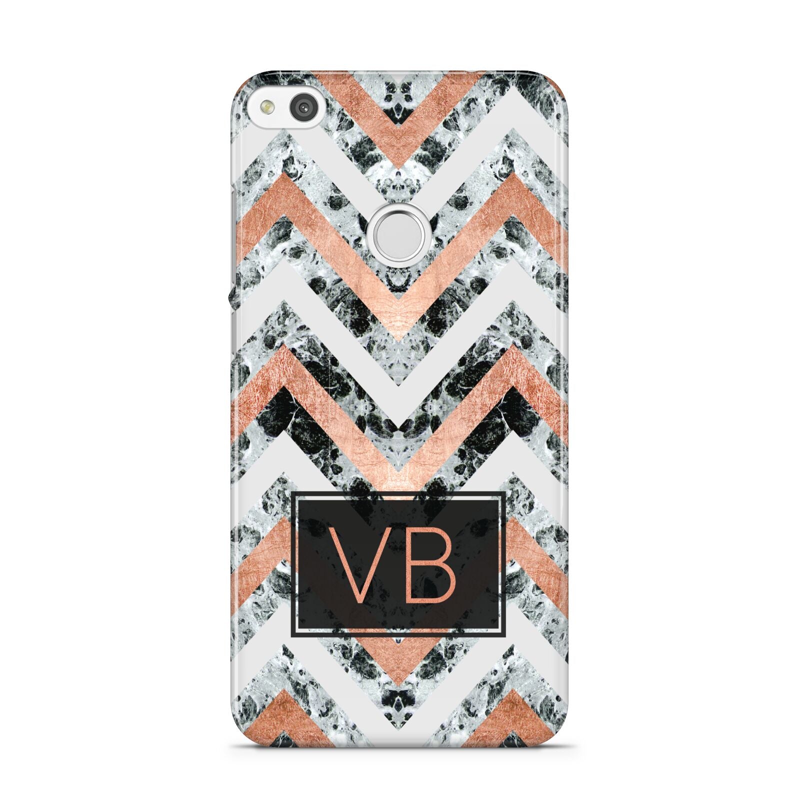 Personalised Chevron Marble Initials Huawei P8 Lite Case