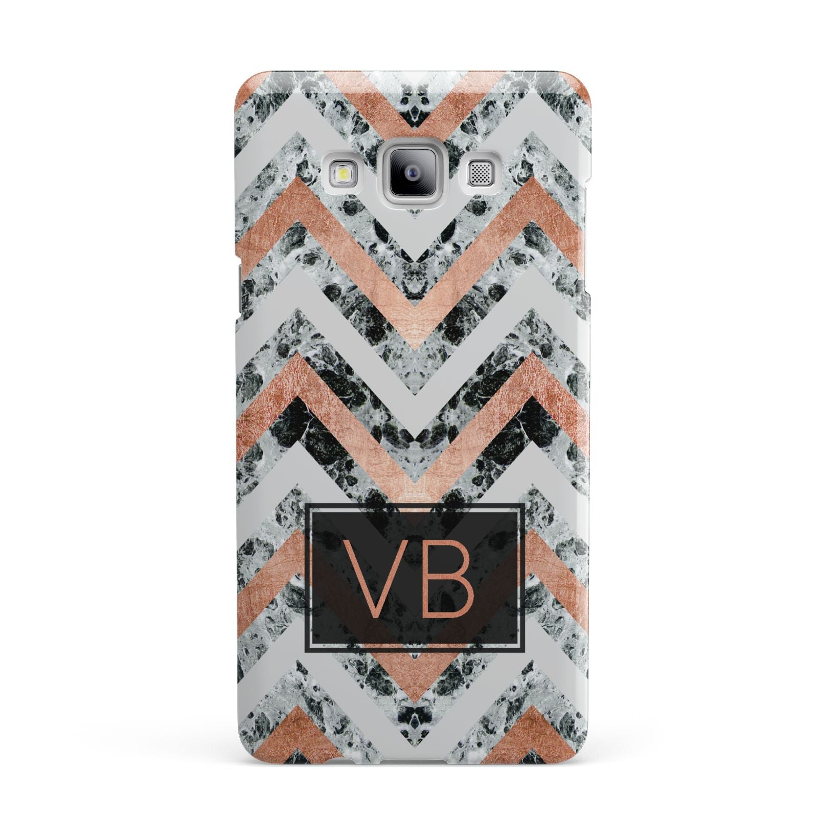 Personalised Chevron Marble Initials Samsung Galaxy A7 2015 Case
